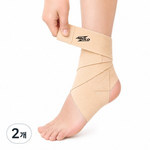 아볼로-A8 초경량 고탄력 발목보호대 초슬림 90cm 스트랩 통기성 0.69mm두께, 스킨 베이지, 2개