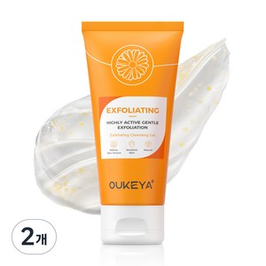OUKEYA 각질 제거 젤 더블 모이스처 비드 & 고함량 비타민C 모공 청결 & 피부결 정리 산뜻한 촉촉함, 2개, 60g
