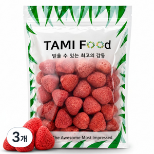 딸기탐험대 동결건조 딸기칩 새콤달콤 밸런스 화학첨가물 제로 아이들이 좋아하는 영양간식, 450g, 3개