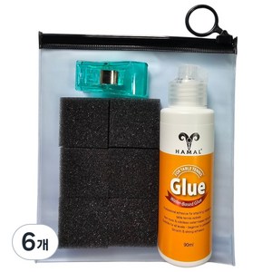 하말 HAMAL 수성글루 러버접착제 L 탁구라켓 탁구용품, 6개, 90ml