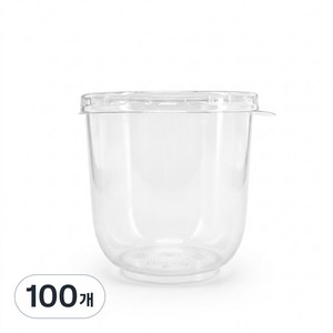 정담 투명 원형 푸딩컵 요거트 디저트 용기, 100개, 180ml