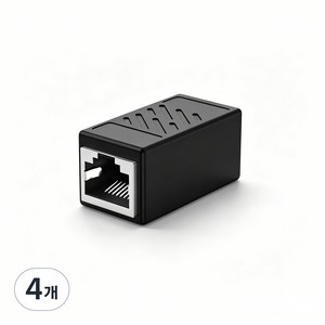 CAT6 FTP RJ45 랜 연장 젠더 키스톤 잭 커플러 1Gbps 기가비트 인터넷 케이블 연결 어댑터, 4개, 블랙