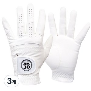 SR30 남성용 스페셜 극세사 합피 골프장갑 왼손착용 3p, 화이트, 3개