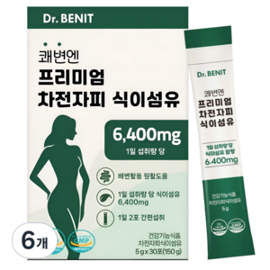 쾌변엔 프리미엄 차전자피 식이섬유, 6개, 30회분