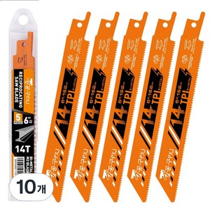 공구PXJ 왕복톱날 컷소날 14TPI 철재 목재 PVC 겸용 152mm, 10개