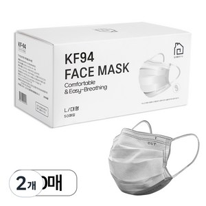 집생활연구소 덴탈형 마스크 대형 KF94 벌크형, 50개입, 2개, 화이트