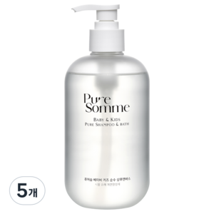 [화해1위] 퓨어솜 베이비 키즈 민감성 보습 아토 케어 순수 샴푸앤바스, 5개, 500ml
