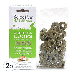 슈프림펫 셀렉티브 오차드 룹스 - 티모시&애플 토끼간식 기니피그 친칠라간식, 2개, 80g