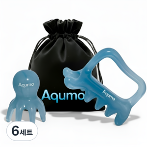 Aqumo 문어 괄사 두피 바디, 블루, 6세트