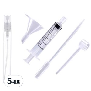 향수 공병 5ml 소분 도구 4종 세트, 5세트, 반투명