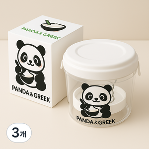 판다앤그릭 꾸덕한 유청분리기 그릭요거트 메이커, 3개, 화이트