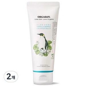 오가본 씨앗품은 유기농 시원 수딩젤 세트, 150ml, 2개