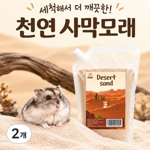 햄스터 목욕모래 사막모래 모래놀이, 2개, 2kg