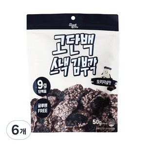 부각앤칩 고단백 스낵 김부각 오리지널맛, 6개, 50g
