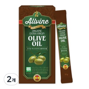 ALLVINE 유기농 엑스트라버진 올리브오일 스틱 14p, 140g, 2개