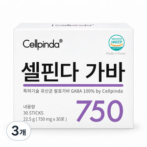 셀핀다 가바 750mg x 30포 김치유산균 발효가바, 3개, 22.5g