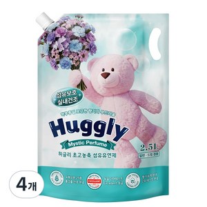 허글리 초고농축 섬유유연제 미스틱퍼퓸 리필, 4개, 2.5L