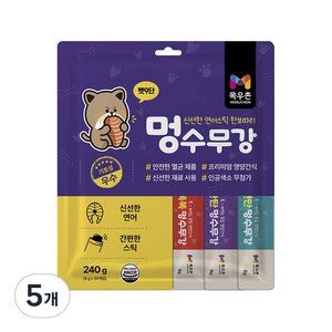 목우촌 펫9단 멍수무강 강아지 짜먹는 양갱 스틱, 5개, 240g, 연어