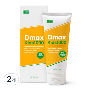 듀오솔루션 디맥스 키즈 1000 어린이 불소 치약 1000ppm, 60g, 2개