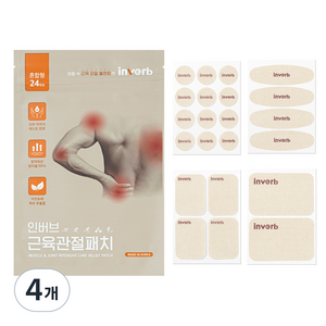 인버브 본사 원적외선 근육관절 패치, 4개, 24매