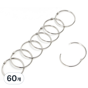 카드링 카드고리 오링 열쇠고리 키홀더, 60개, 내경50mm
