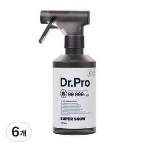 [슈퍼스노우] 닥터 프로(Dr. Pro) 스프레이 소독 세균 바이러스 살균 화장실 에어컨 탈취 냄새 제거 곰팡이 억제 베란다 벽면 결로 물때 욕실 신발 무좀 발냄새 탈취제, 375ml, 6개