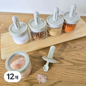 마치홈 유리 스푼 양념병 조미료통, 12개, 300ml