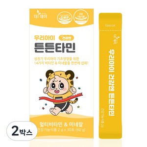 더데이 어린이 유아 아기 멀티비타민 면역력 영양제 망고맛, 30회분, 2박스