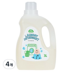베이비스탠다드 아기 세제 무향 비건 유아 중성 세탁세제 액상 대용량 고농축, 4개, 3L