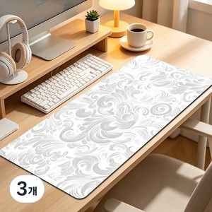 (심플 디자인)마우스 롱매트 컴퓨터 테이블매트 빅마우스매트 900X400X3mm 고해상도 인쇄 미끄럼방지 사무용매트 게임매트, 깔끔한 라인4, 3개