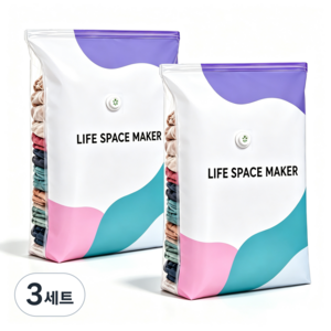 DAROVI 이불 옷 압축팩 3D 진공 무펌프, 3세트, 2개입