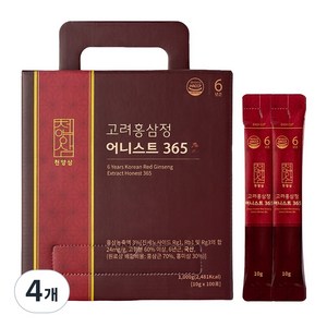 천양삼 6년근 고려홍삼정 어니스트 365 홍삼스틱 100포, 1kg, 4개
