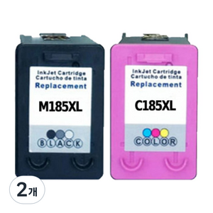 예스프라자 삼성 SL-J1780W 잉크 토너 가정용 프린터기 SL-J1680 J1780DW J1685 J1683 잉크젯 호환, 2개, M185XL 검정대용량 잉크