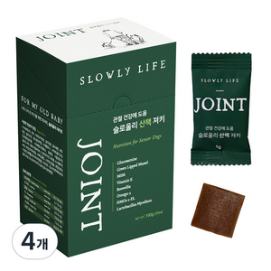 슬로울리라이프 산책 노견 강아지 관절 영양제, 30정, 뼈/관절강화, 4개