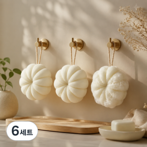 대왕샤워볼 바디샤워볼 3종세트 거품풍성 저자극 부드러운 샤워타올, 6세트, 3개입, 화이트 타입: 화이트+화이트+화이트