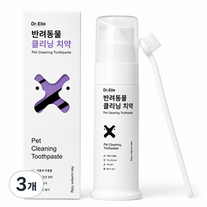 닥터 엘리오 강아지 치약 강아지 구강 권리 구취/치석 제거 강아지 고양이 겸용 닭고기 맛 100g, 3개