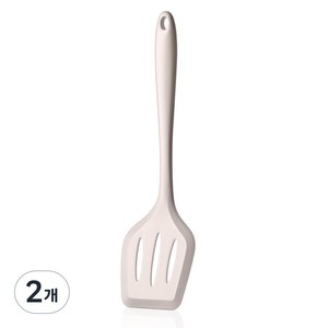 실리콘 구멍 뒤집개 터너 조리도구, 2개, 카키색