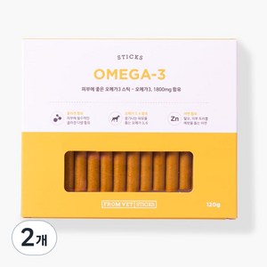 프롬벳 반려동물 순수스틱 영양제, 120g, 오메가3, 2개