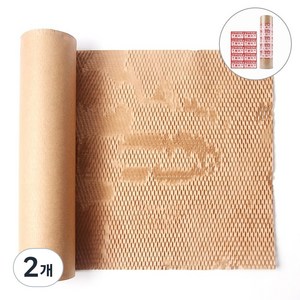 스피세프 벌집 종이 완충제 크라프트 포장 포장지 택배 포장 완충재 30cm x 20m, 브라운, 2개
