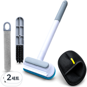 스마일플로우 털순삭 반려동물 털제거 올인원 브러쉬 청소솔, 2세트, 그레이
