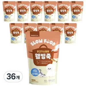 웰빙죽 닭고기&황태 12개입 면역력향상 강아지영양죽 고양이간식 원기회복, 120g, 36개
