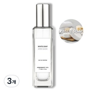 떼시스 화이트 솝 도브향 비누향 샤워한향 파운더리 오드퍼퓸, 30ml, 3개