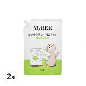 마이비 피부에 순한 유아 섬유유연제 프레시 올리브향 리필, 1.6L, 1개입, 2개
