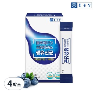 종근당 블루베리맛 프로바이오틱스 생유산균 30p, 60g, 4박스
