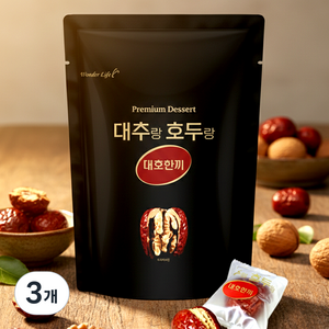대호한끼 대추호두말이 왕대추 자연간식 개별포장, 3개
