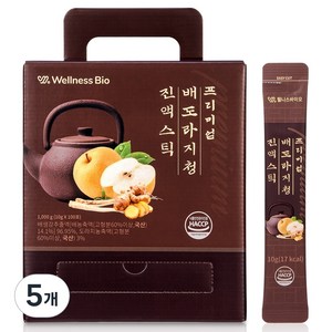 웰니스바이오 프리미엄 배도라지청 진액스틱 면역 기관지 100포 대용량, 5개, 1kg