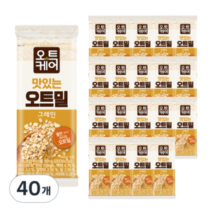 오트케어 오트밀가루 아침식사대용 선식 쉐이크 오트케어 맛있는 오트밀 그레인 개별포장, 40개, 50g