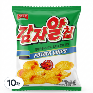 제주농연 감자알칩 매콤한 볶음 고추장맛, 27g, 10개