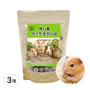 애니몰 익스트루젼 마우스 햄스터 이갈이 사료, 3개, 270g