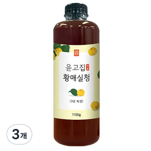 윤고집 하동 황매실청 매실장인 3년숙성, 3개, 1개입, 1.1kg